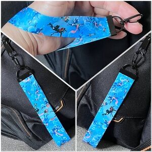 Handmade Anime Cartoon Pokemon Greninja Wristlet Lanyard Keychain
